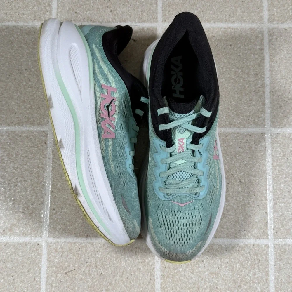 Hoka One One Bondi 9 Womens Size 10 B Blue Spark Mint Fluorite 1162014 BTF